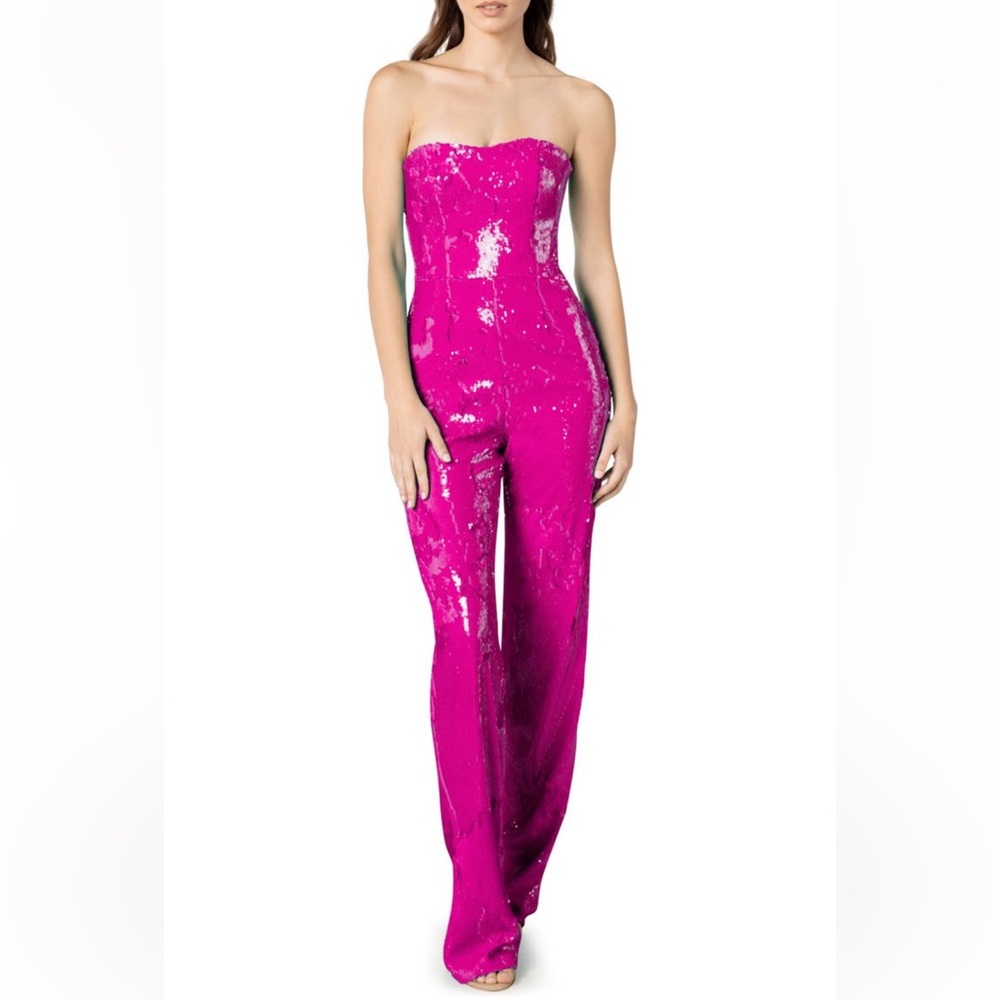 Dress the Population
Andy Sequin Wide Leg Strapless Jumpsuit